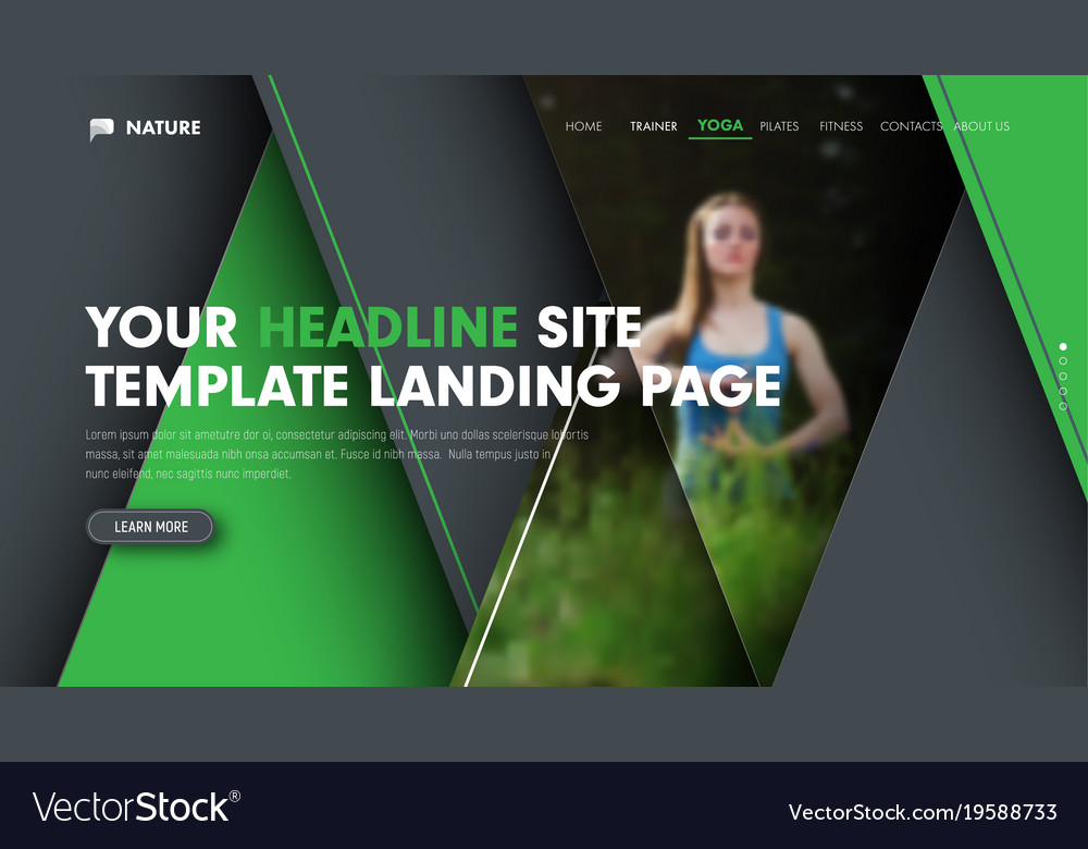 Universal Banner Template For Landing Page Of Vector Image