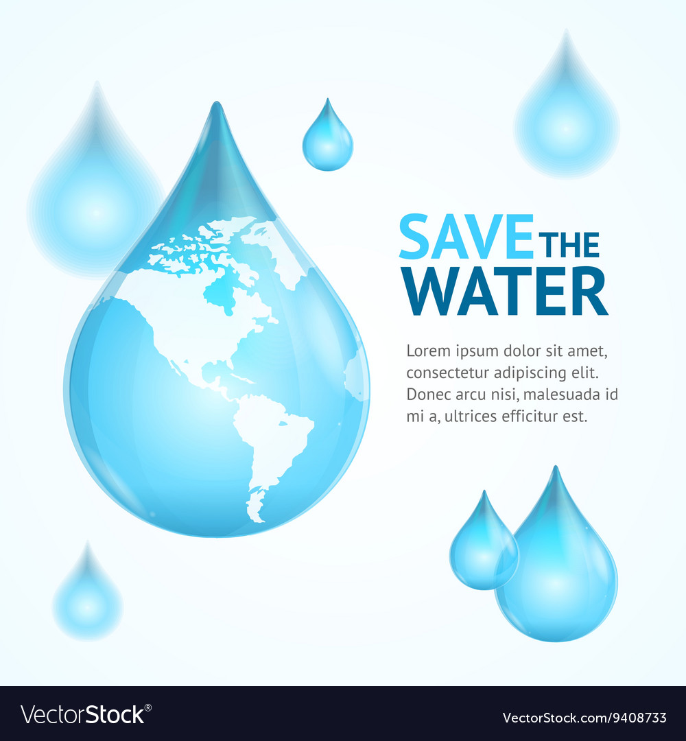 Water globe save concept Royalty Free Vector Image