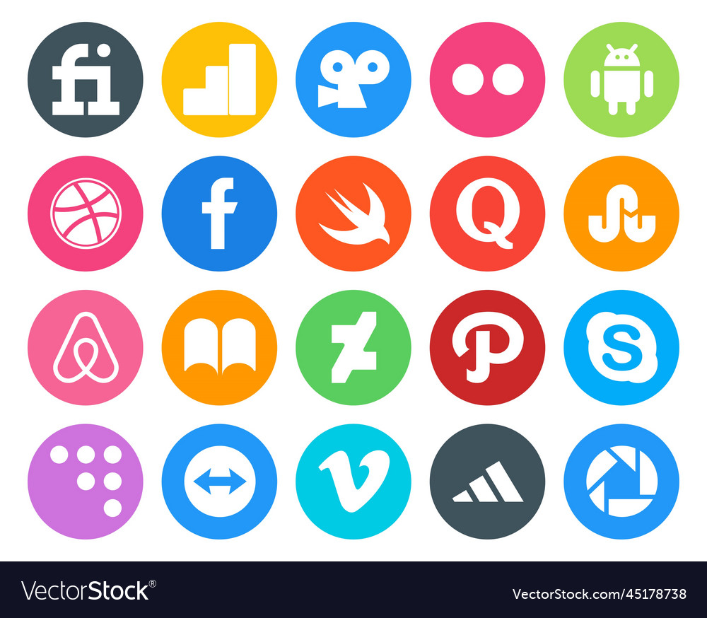 20 social media icon pack including coderwall