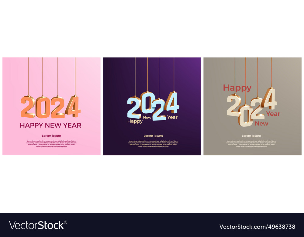 2024 cards happy new year background greeting Vector Image