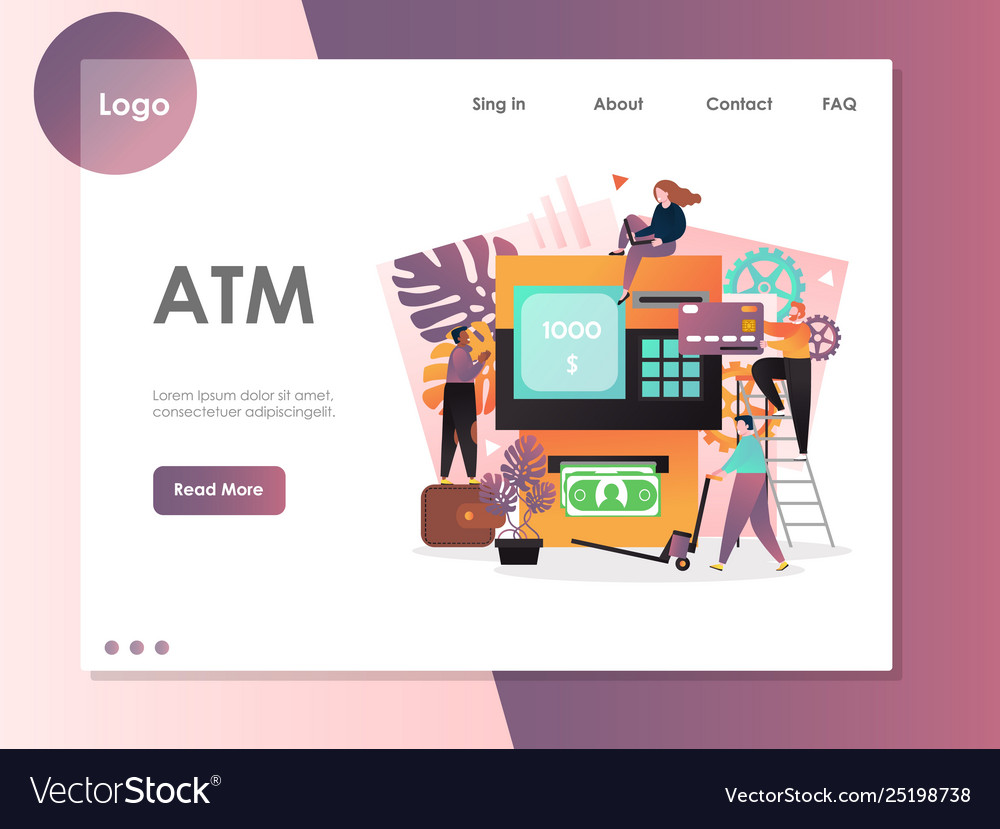 Atm website landing page design template