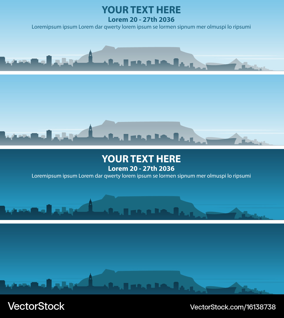 Cape Town Skyline Event Banner Royalty Free Vector Image