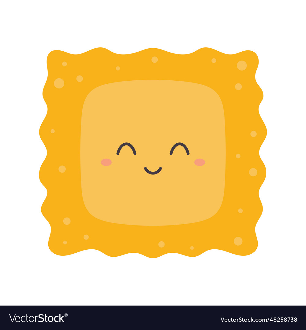 Cute cartoon ravioli character Royalty Free Vector Image