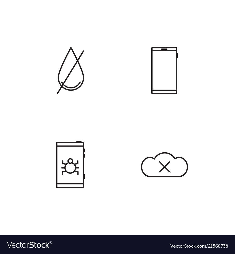 Cyber security linear icons set simple outline