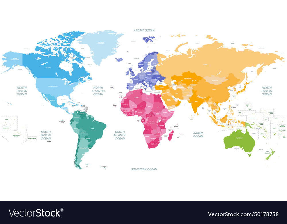 Detailed World Map with Country Names