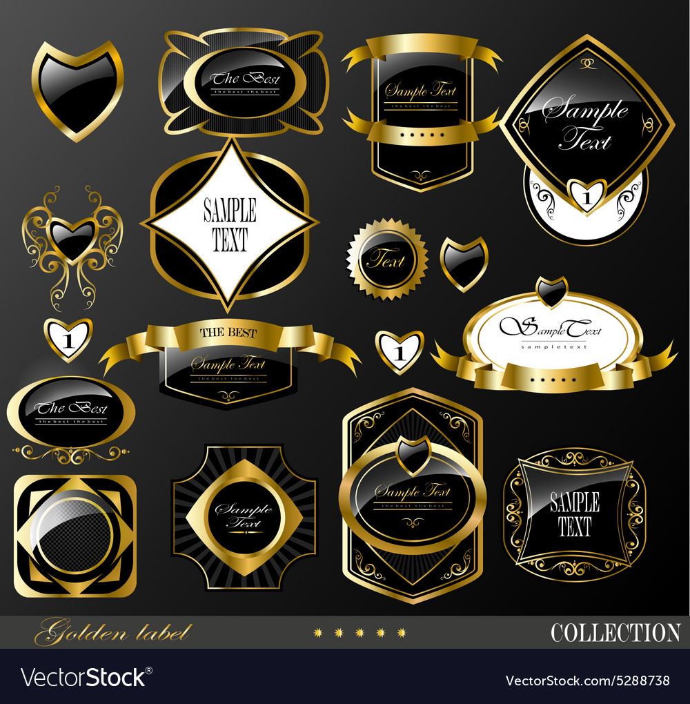 Elegant Black and Gold Labels