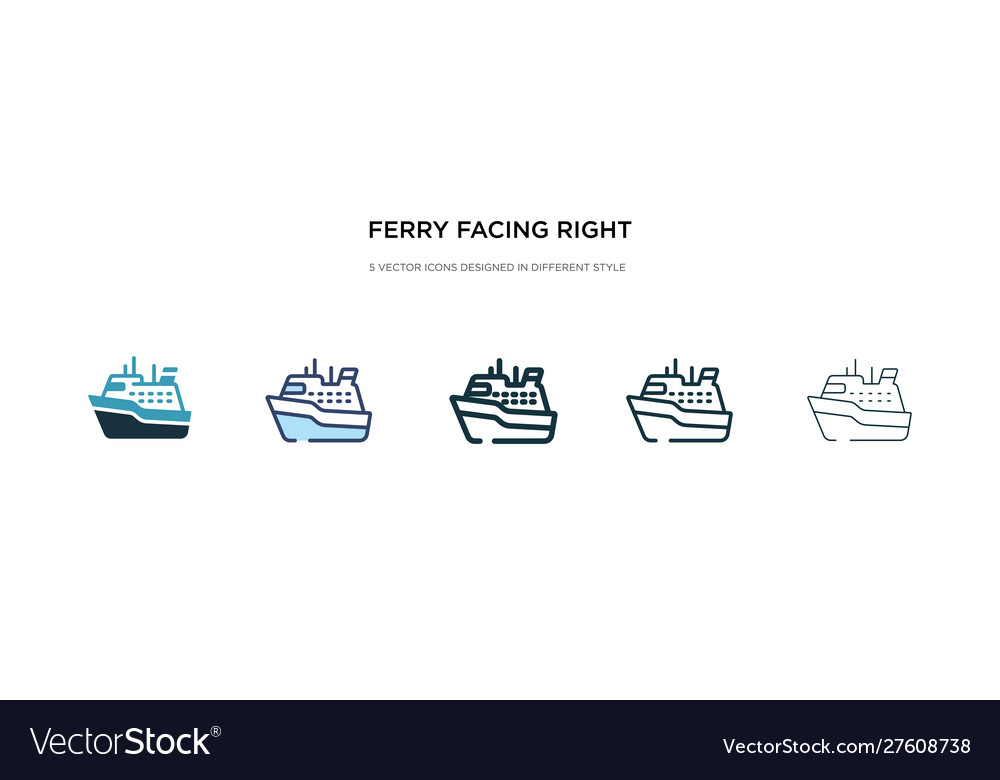 Ferry facing right icon in different style two