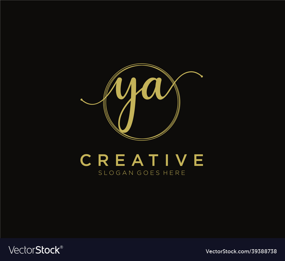 Initial ya feminine logo beauty monogram