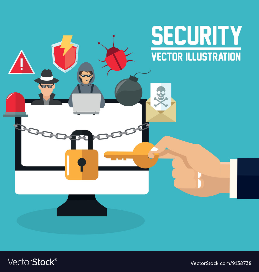 Internet security design system icon colorful