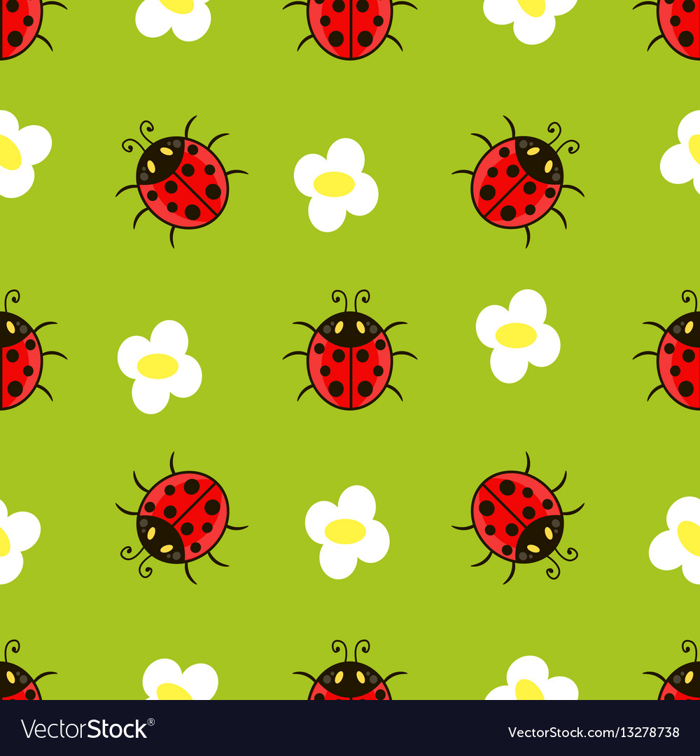 Ladybug seamless pattern