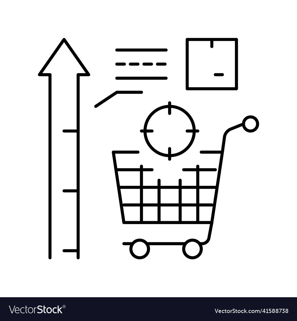 Sales data visualization line icon Vector Image Sales data visualization line icon