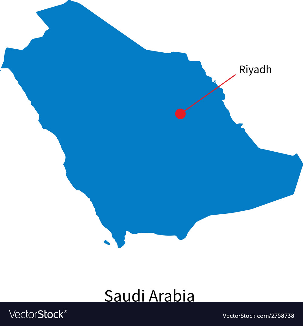 Saudi Arabia Map with Riyadh Capital