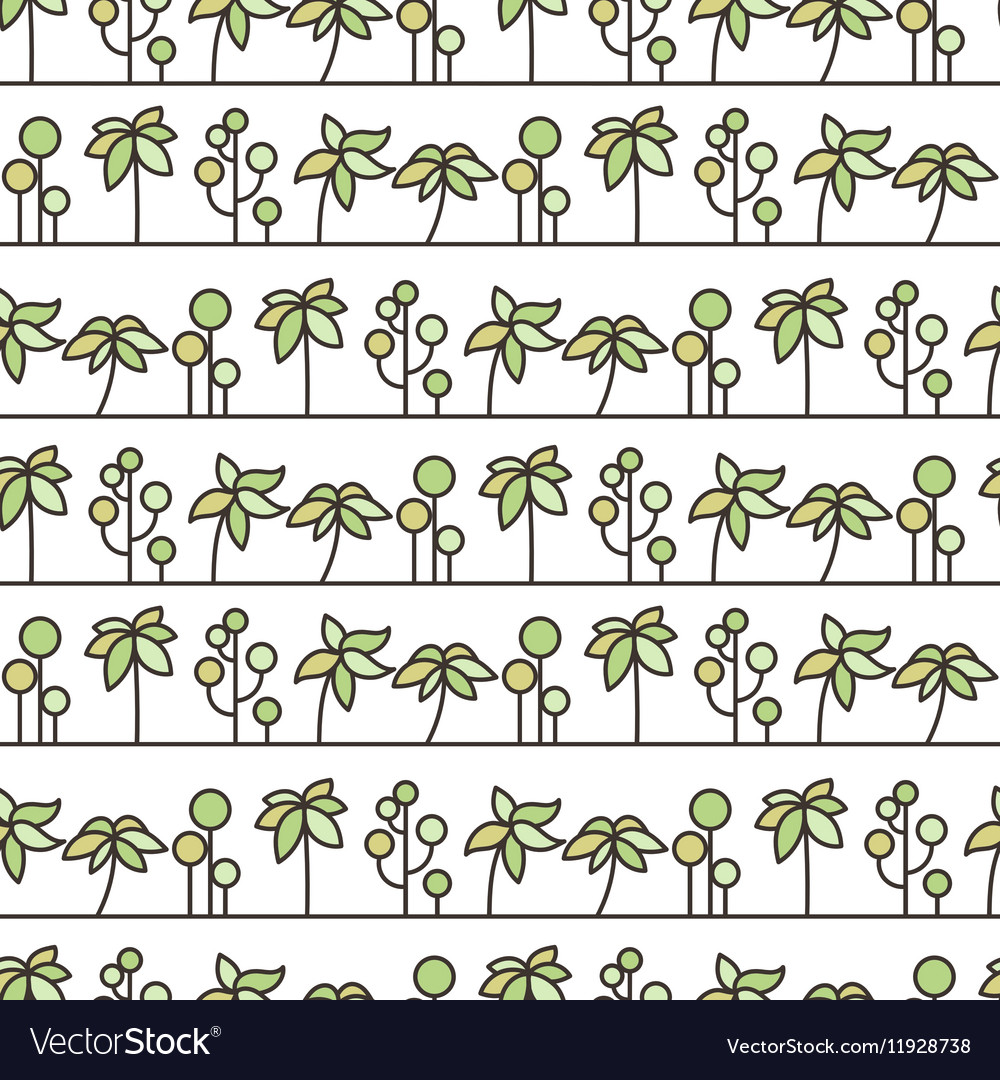 Seamless tree pattern background line ornament
