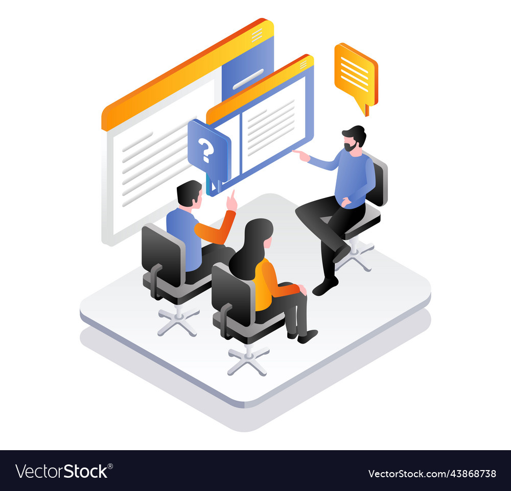 Teachers and students learn in class vector image Teachers and students learn in class