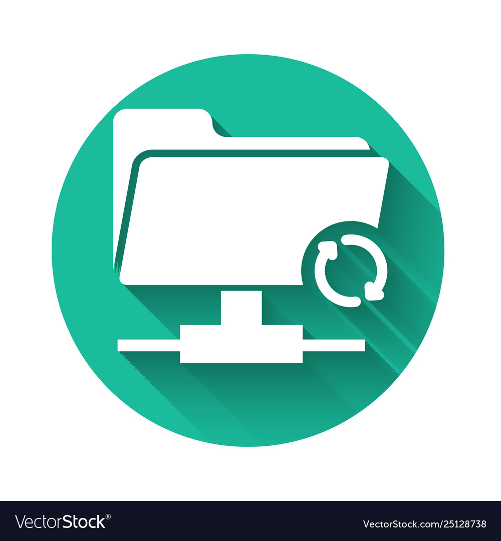 White ftp sync refresh icon isolated with long Vector Image White ftp sync refresh icon isolated with long