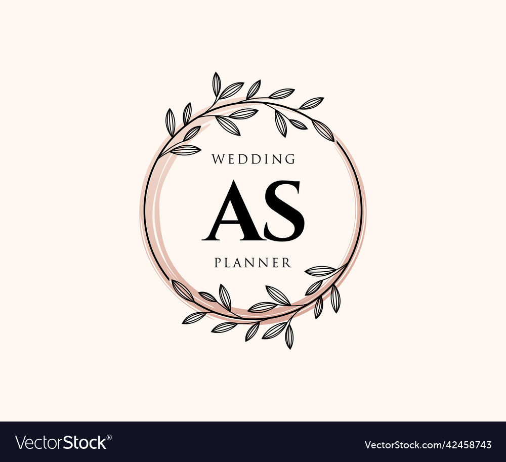 As initials letter wedding monogram logos Vector Image