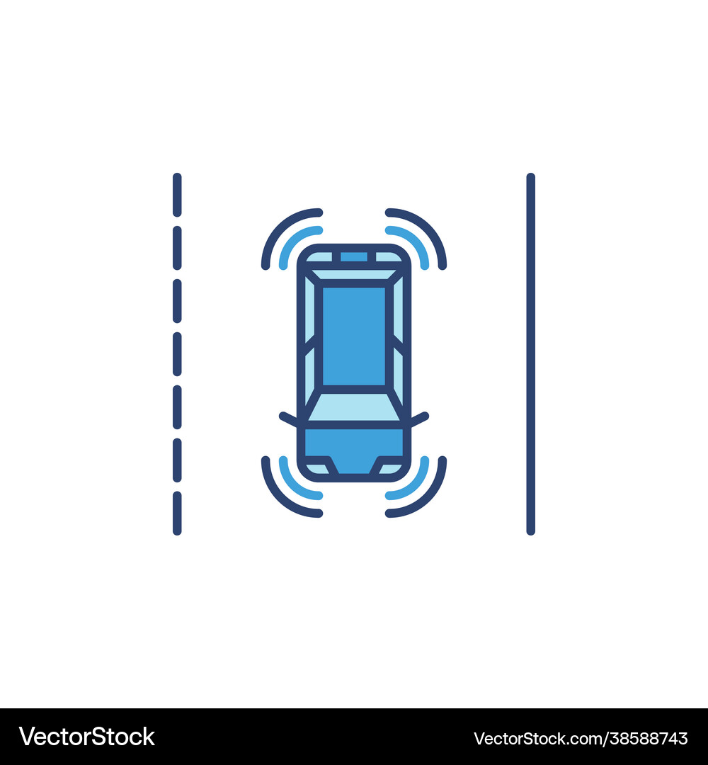 Autonomous self-driving car on street Royalty Free Vector