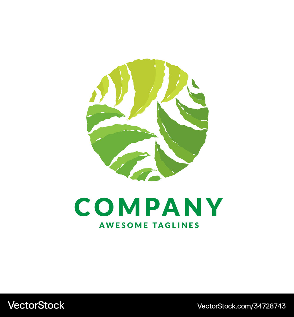 Circle green leaf Royalty Free Vector Image - VectorStock
