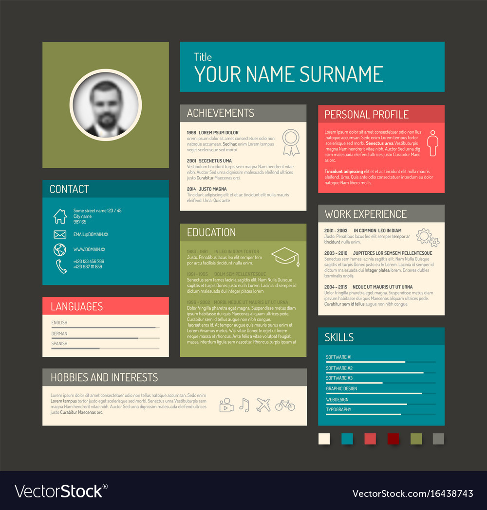 Cv resume template dashboard