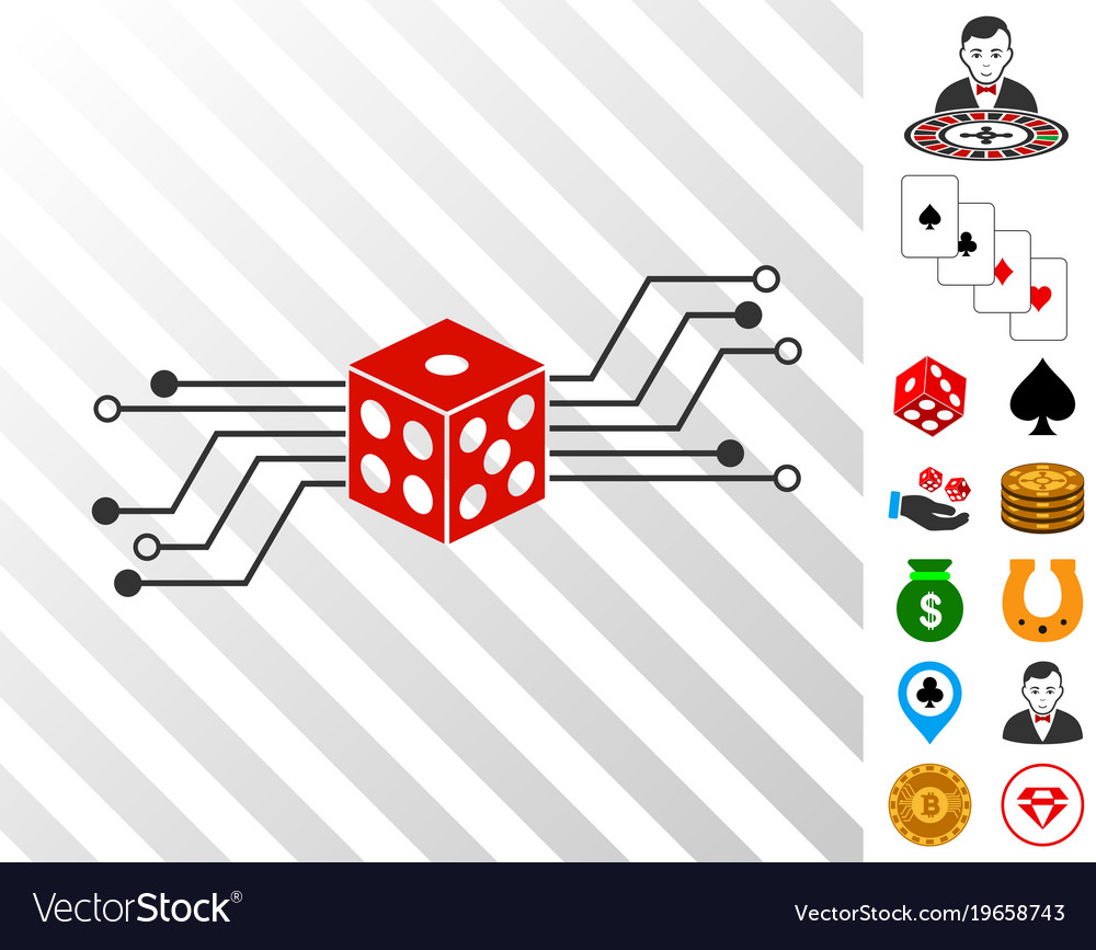 Digital Dice & Circuit Icon