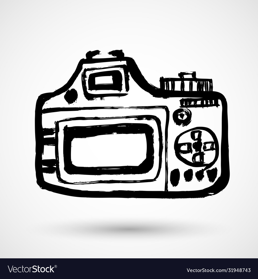 Grunge camera icon in style isolated