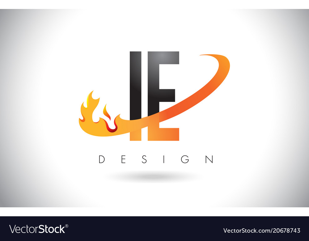 Ie i e letter logo with fire flames design