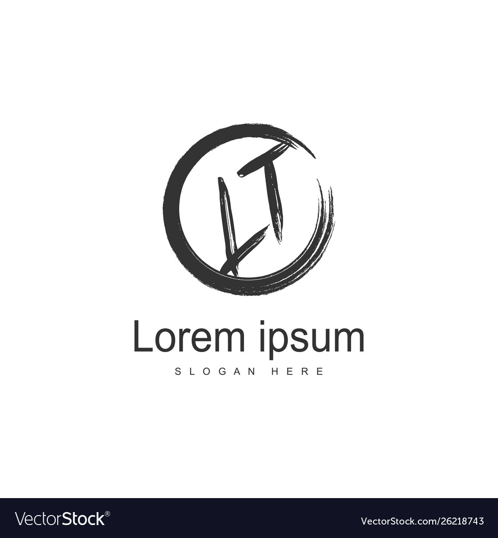Initial lt logo template with modern frame