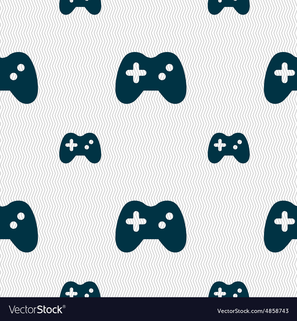 Joystick icon sign seamless pattern with geometric