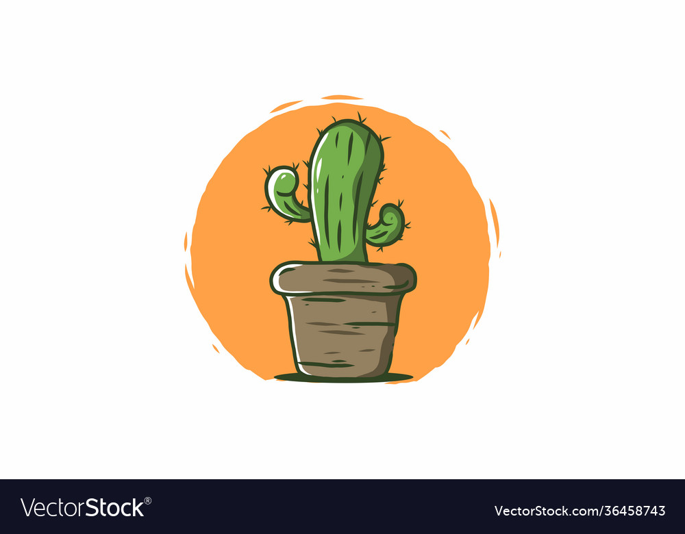 Image result for potted cactus drawing