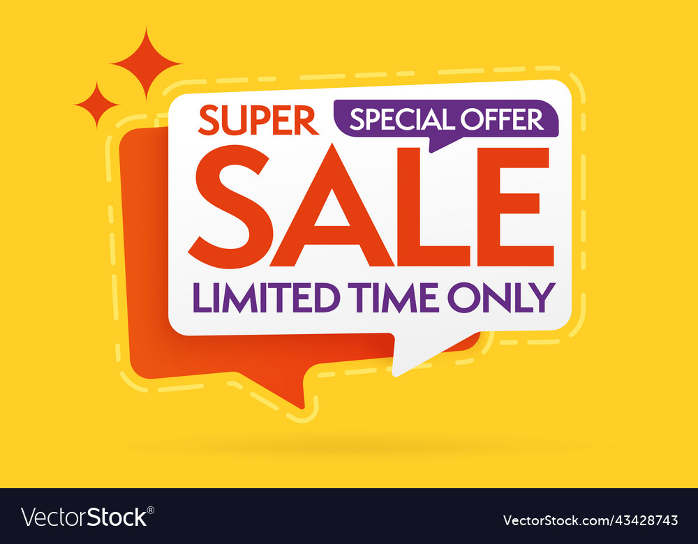 Sale speech bubble sticker with super special Vector Image