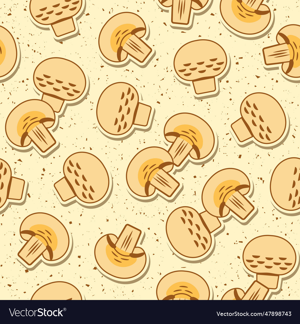 Seamless pattern with mushrooms in simple style