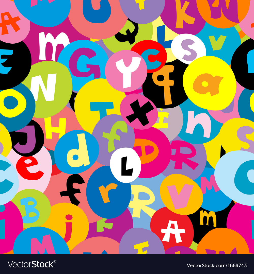 Seamless pattern with the letters of alphabet