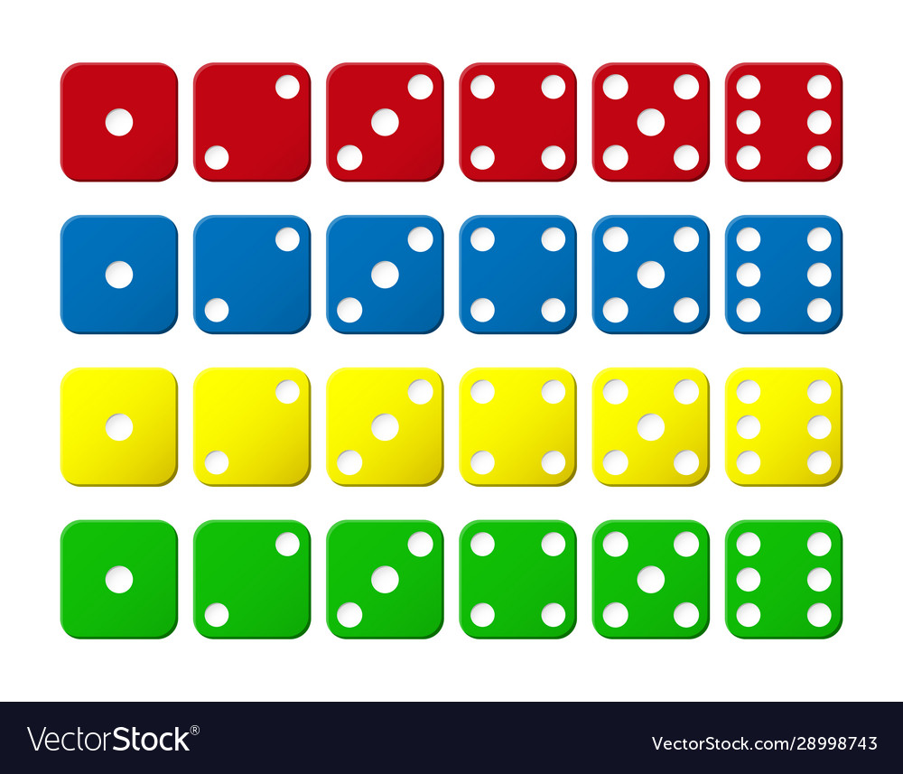 Set colored cubes with numbers from 1 to 6