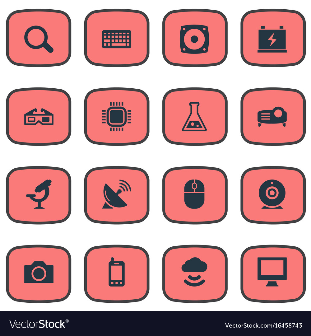 Set of simple hitech icons