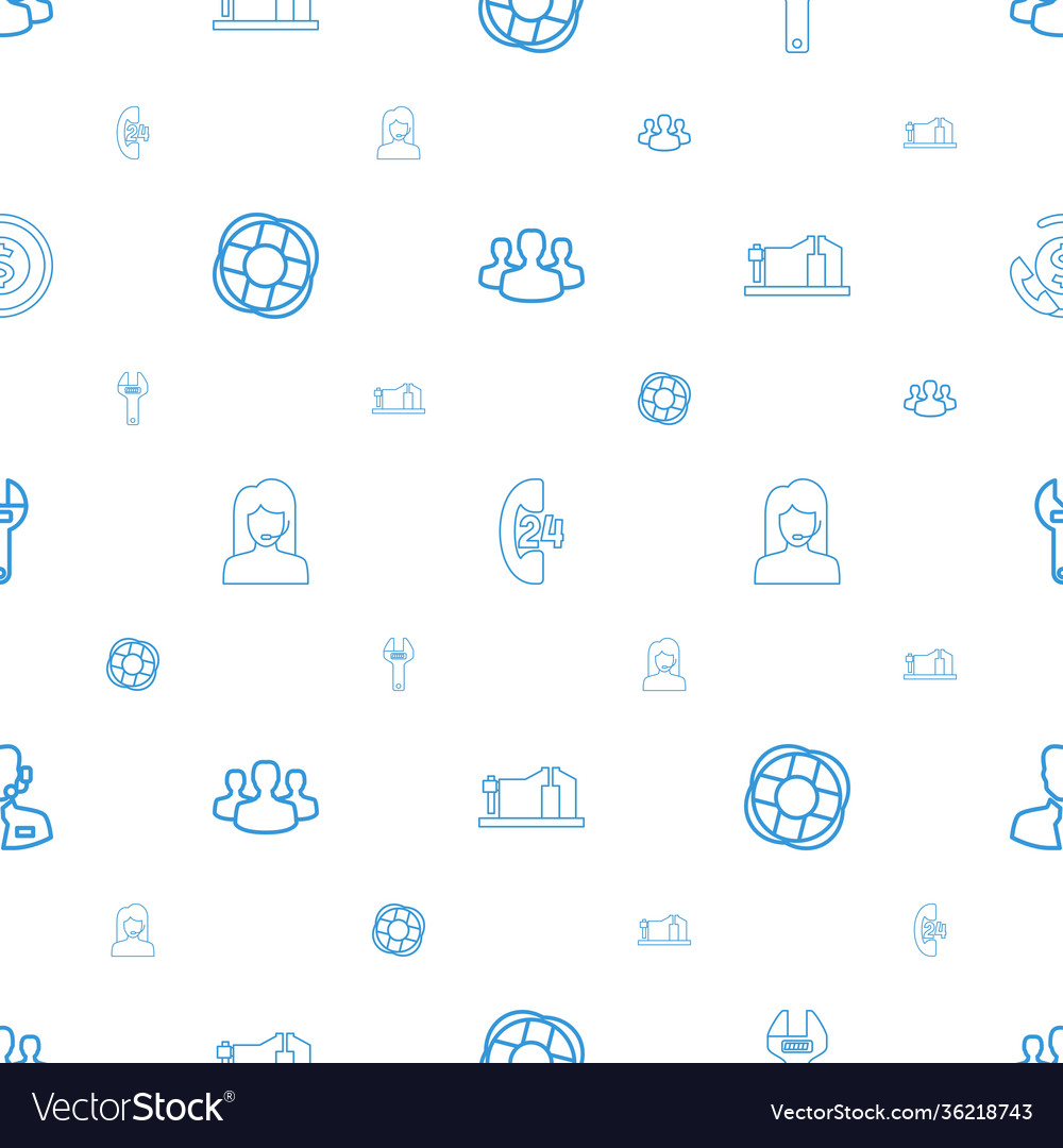 Support icons pattern seamless white background