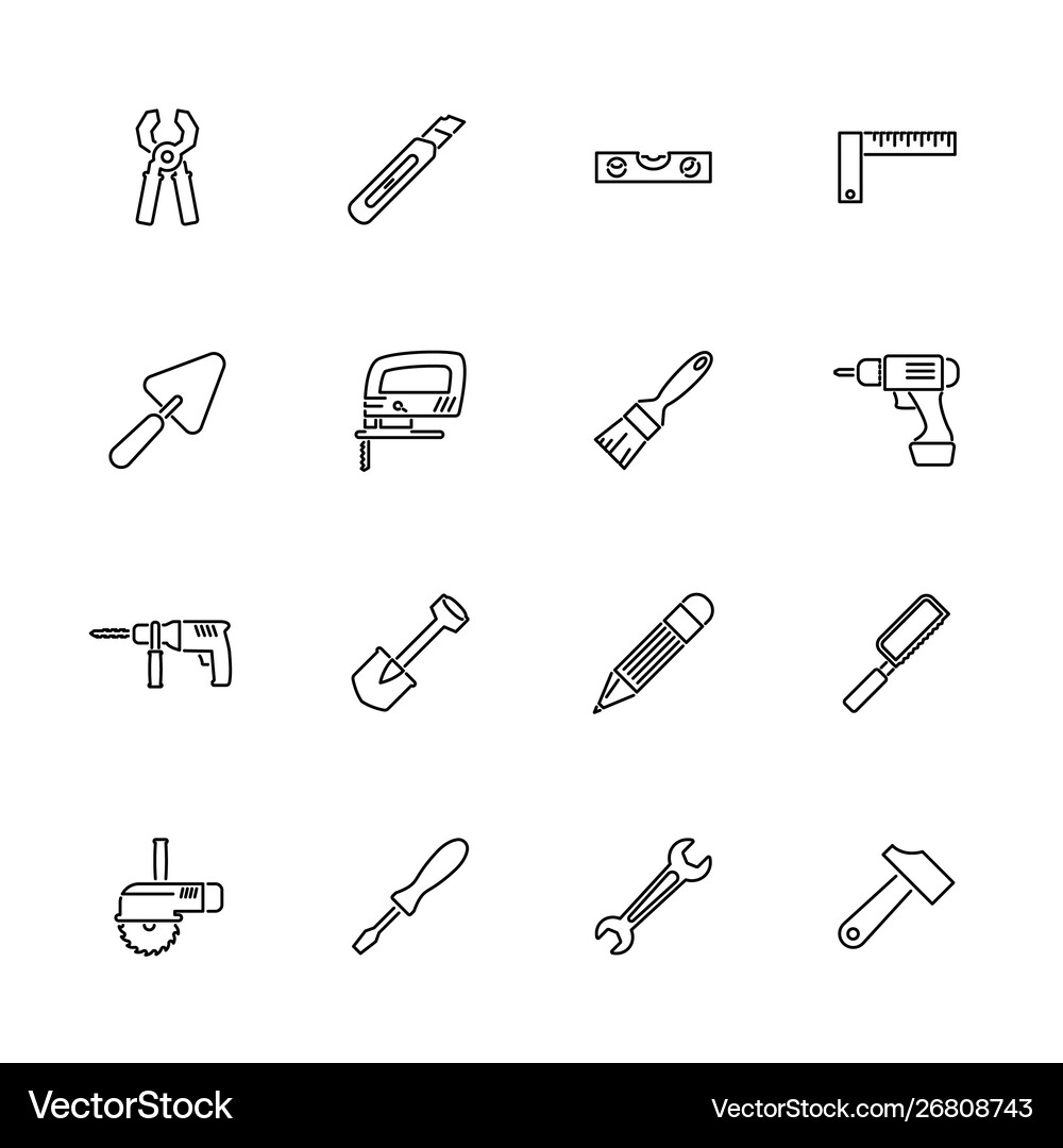 Tools - flat icons Royalty Free Vector Image - VectorStock