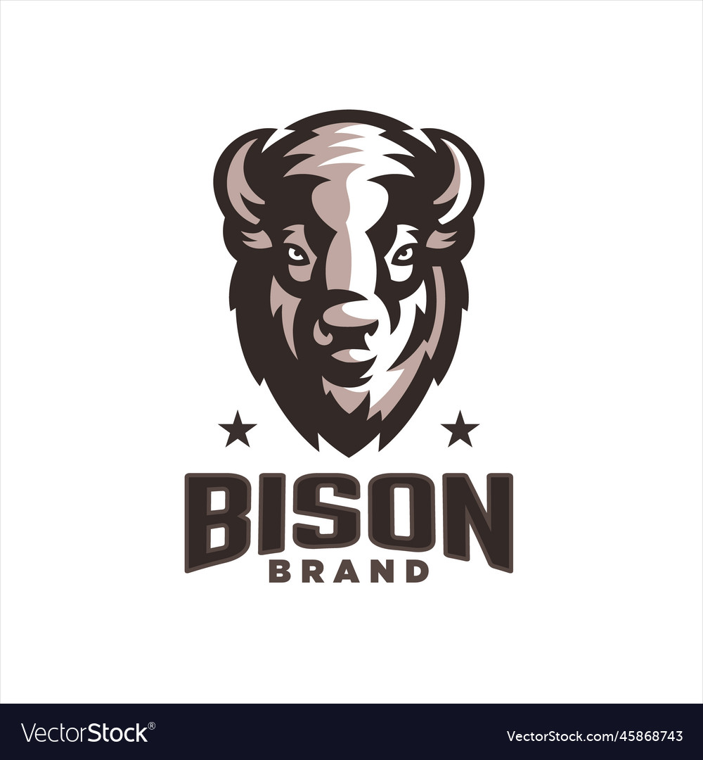 Vintage Bison Logo Vector Image Vintage Bison Logo
