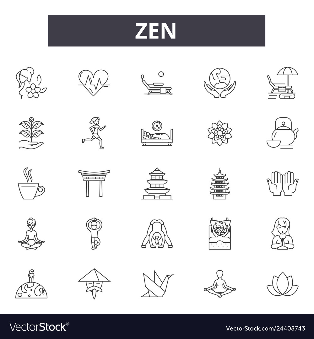 Zen line icons for web and mobile design editable