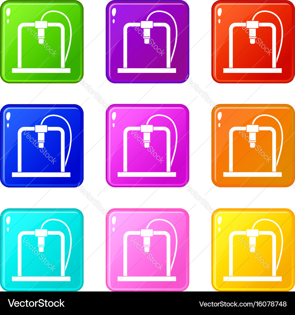 3d printer frame set 9 Royalty Free Vector Image