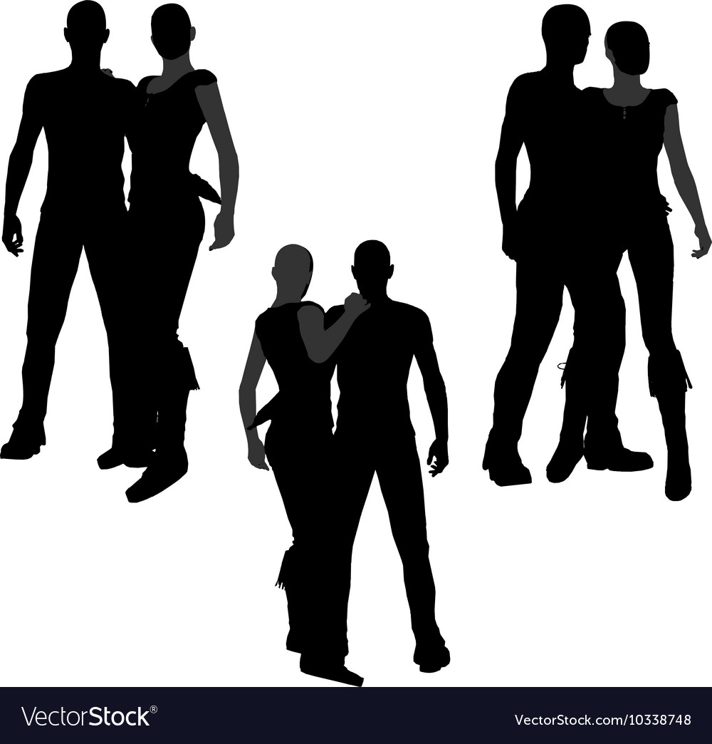 A couple silhouette Royalty Free Vector Image - VectorStock