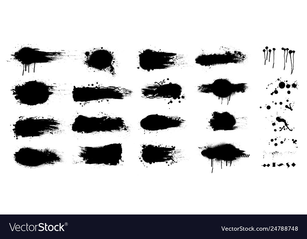 Black ink splashes vector image Black ink splashes
