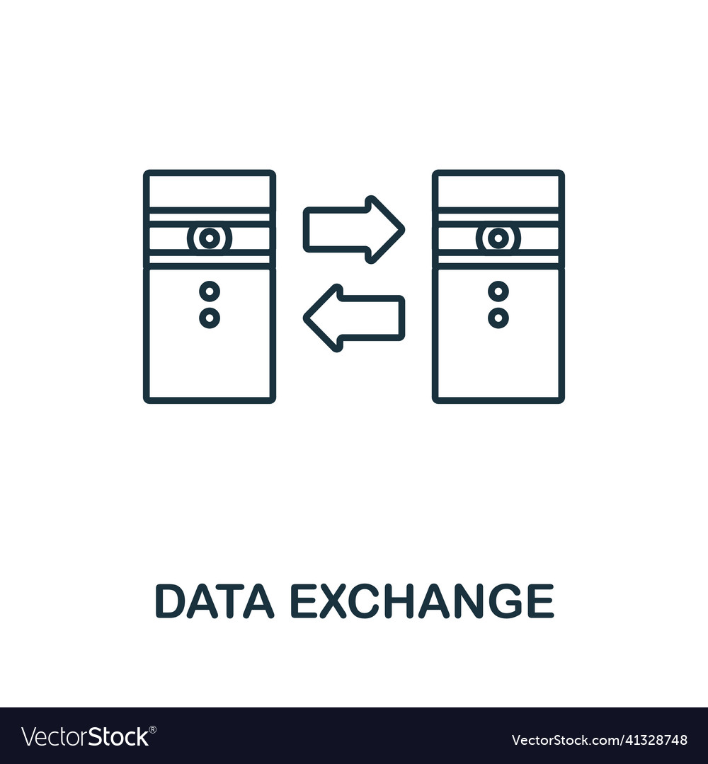 Data exchange icon line element from project
