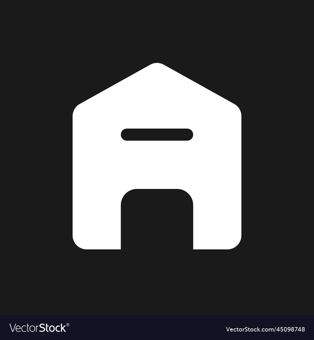Delete address dark mode glyph ui icon Vector Image Delete address dark mode glyph ui icon