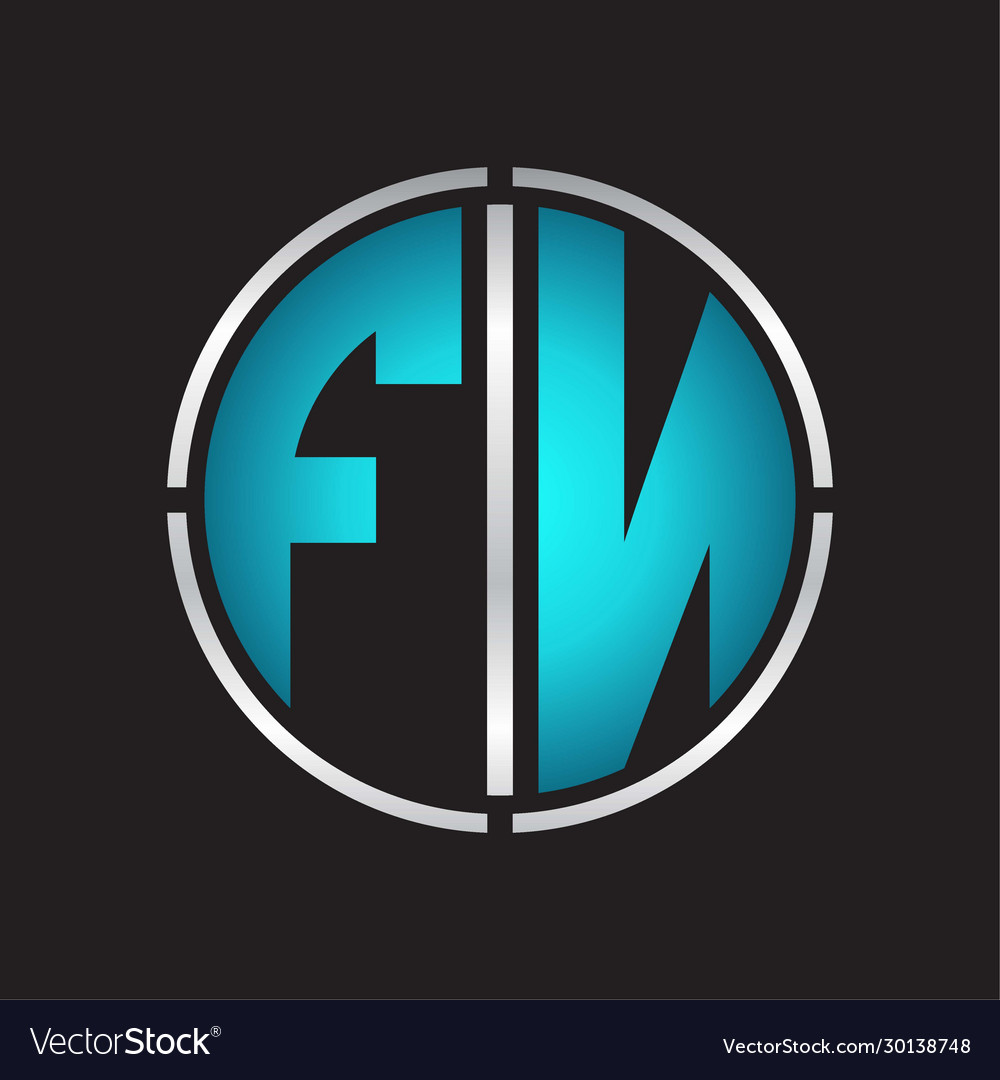 Fn logo initial with circle line cut design