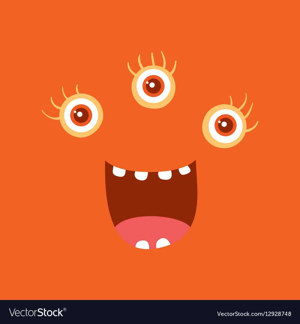 Funny smiling monster smile bacteria character