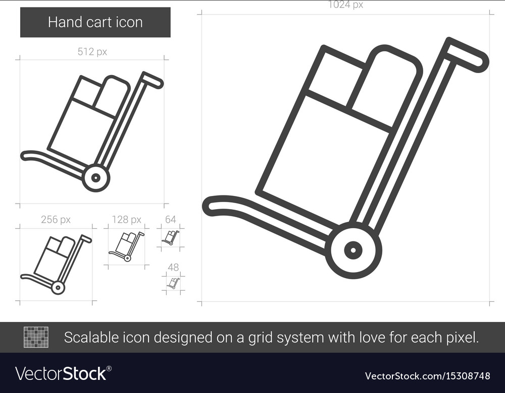 Hand cart line icon