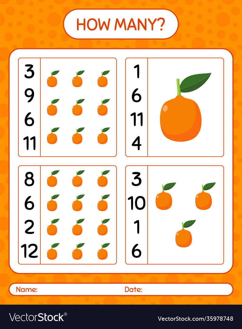 How many counting game with imbe worksheet vector image How many counting game with imbe worksheet