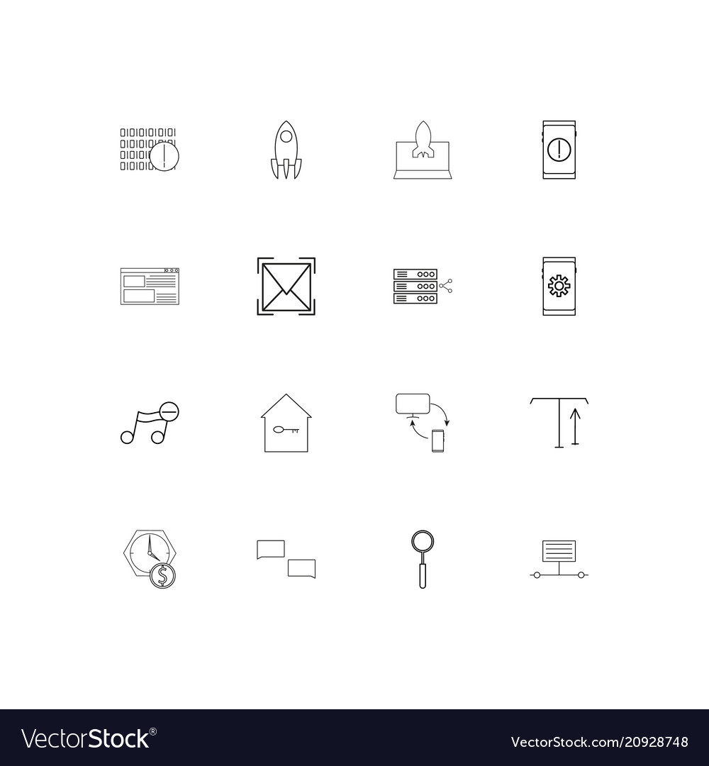 Internet of things linear thin icons set outlined