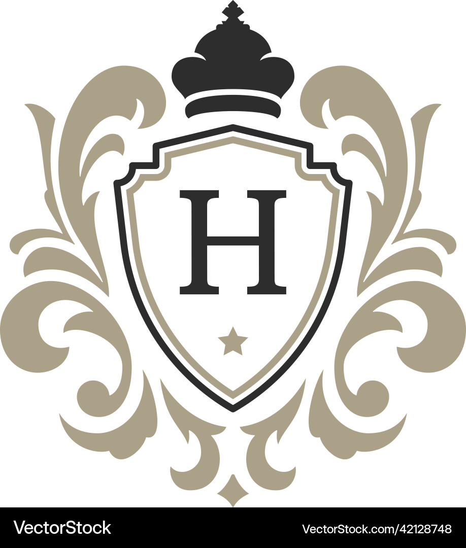 Luxury monogram logo template object Royalty Free Vector