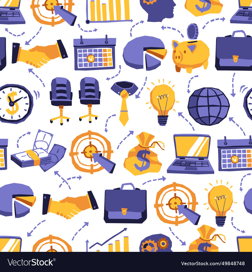 Seamless pattern with business elements Vector Image Seamless pattern with business elements
